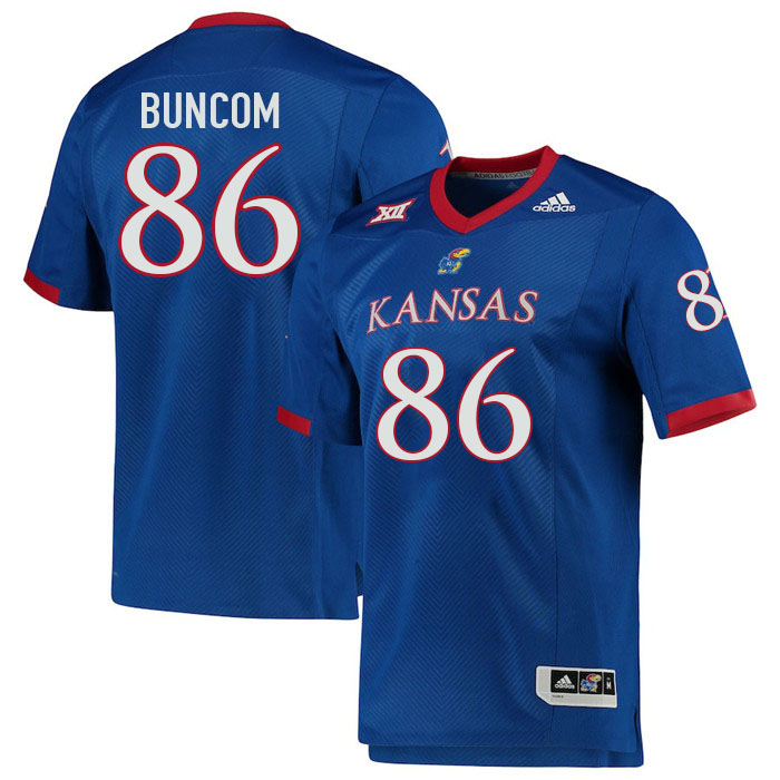 Men #86 Surahz Buncom Kansas Jayhawks College Football Jerseys Stitched Sale-Royal
